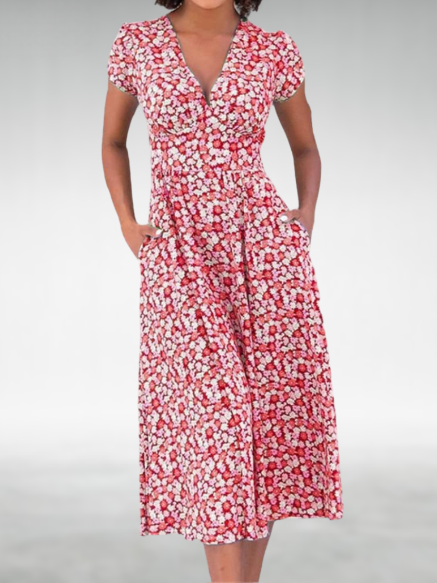 Women’s Summer V-Neck Dress | Midi