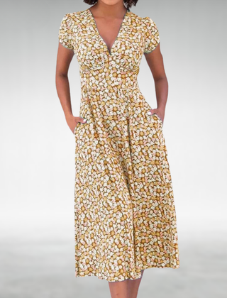 Women’s Summer V-Neck Dress | Midi