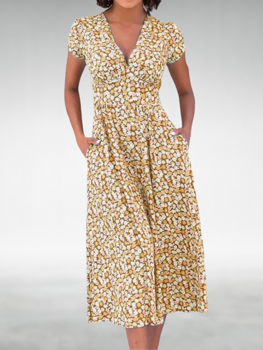Women’s Summer V-Neck Dress | Midi
