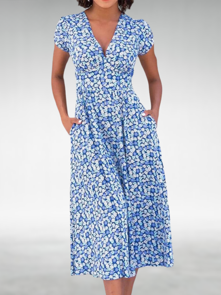 Women’s Summer V-Neck Dress | Midi
