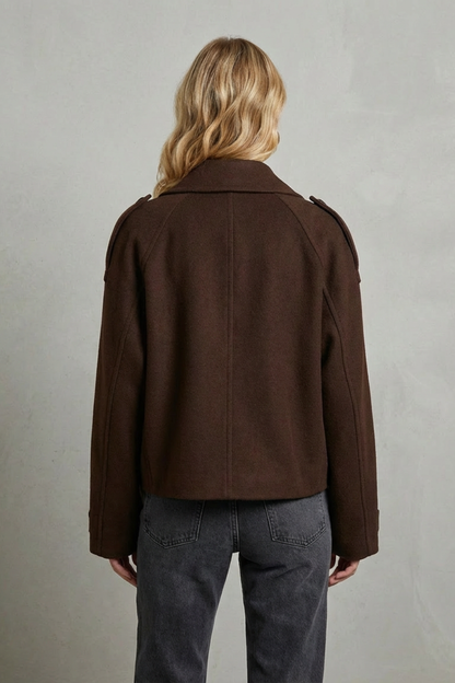 Women's Cropped Double-Breasted French Wool Jacket – Imogen