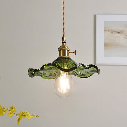 Glass Pendant Light - Elegant Floral LED Ceiling Fixture