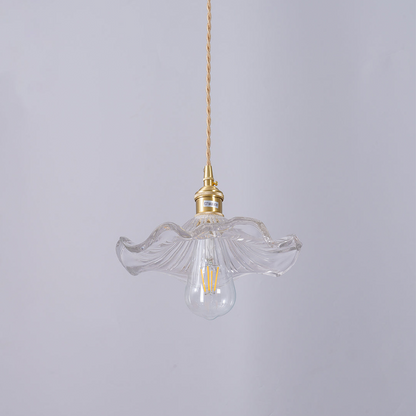 Glass Pendant Light - Elegant Floral LED Ceiling Fixture