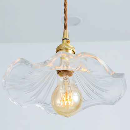 Glass Pendant Light - Elegant Floral LED Ceiling Fixture