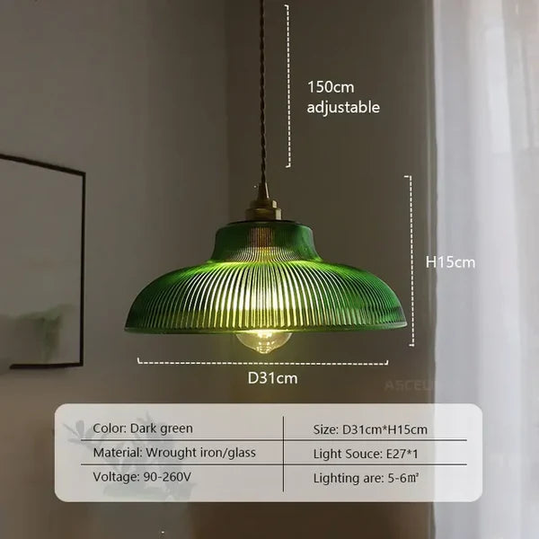 NostalgiaGlow Glass Pendant Light | Retro LED Fixture