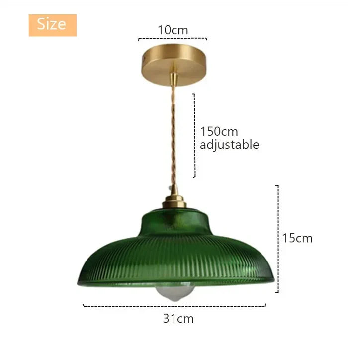 NostalgiaGlow Glass Pendant Light | Retro LED Fixture