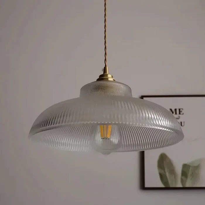 NostalgiaGlow Glass Pendant Light | Retro LED Fixture