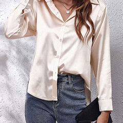 Lorraine | Elegante und Glänzende Bluse aus Seidensatin