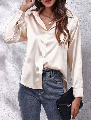 Lorraine | Elegante und Glänzende Bluse aus Seidensatin