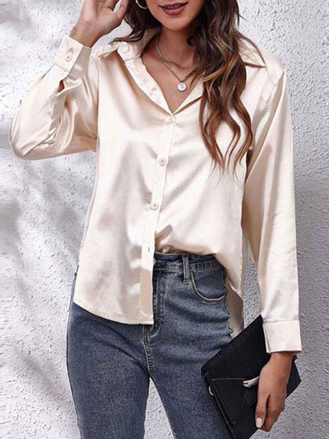 Lorraine | Elegante und Glänzende Bluse aus Seidensatin