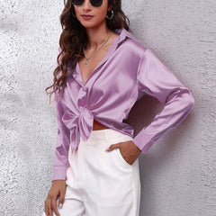Lorraine | Elegante und Glänzende Bluse aus Seidensatin