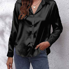 Lorraine | Elegante und Glänzende Bluse aus Seidensatin
