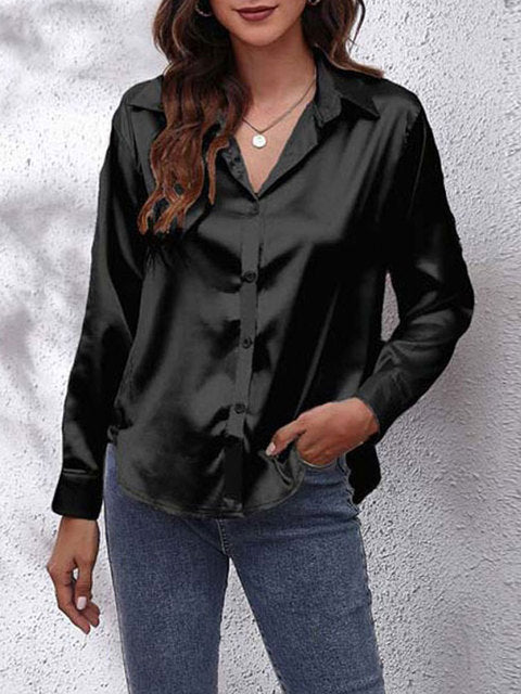 Lorraine | Elegante und Glänzende Bluse aus Seidensatin