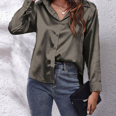 Lorraine | Elegante und Glänzende Bluse aus Seidensatin