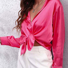 Lorraine | Elegante und Glänzende Bluse aus Seidensatin