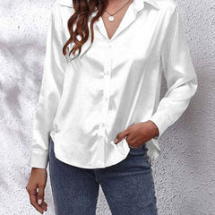 Lorraine | Elegante und Glänzende Bluse aus Seidensatin