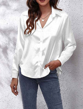 Lorraine | Elegante und Glänzende Bluse aus Seidensatin