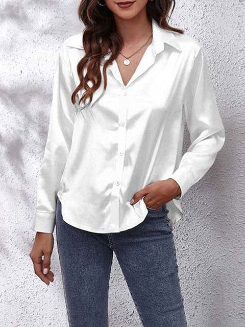 Lorraine | Elegante und Glänzende Bluse aus Seidensatin