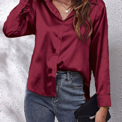 Lorraine | Elegante und Glänzende Bluse aus Seidensatin