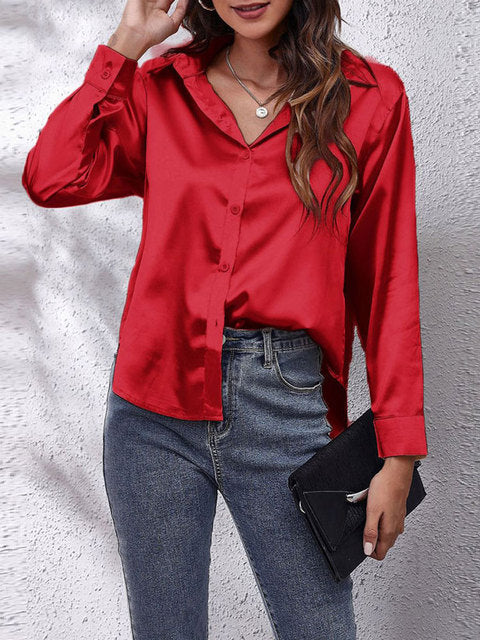 Lorraine | Elegante und Glänzende Bluse aus Seidensatin