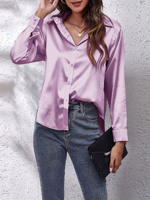 Lorraine | Elegante und Glänzende Bluse aus Seidensatin