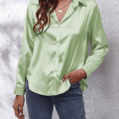 Lorraine | Elegante und Glänzende Bluse aus Seidensatin