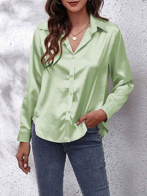 Lorraine | Elegante und Glänzende Bluse aus Seidensatin
