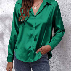Lorraine | Elegante und Glänzende Bluse aus Seidensatin