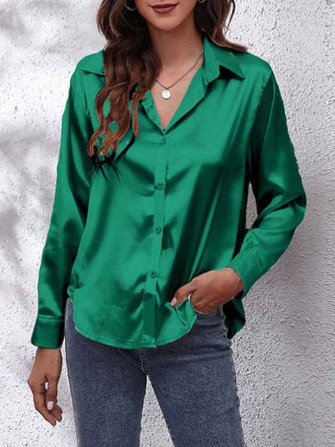 Lorraine | Elegante und Glänzende Bluse aus Seidensatin