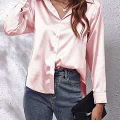 Lorraine | Elegante und Glänzende Bluse aus Seidensatin
