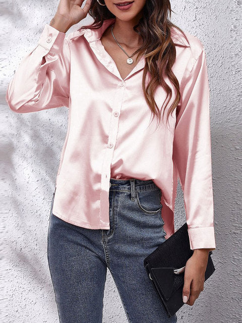 Lorraine | Elegante und Glänzende Bluse aus Seidensatin