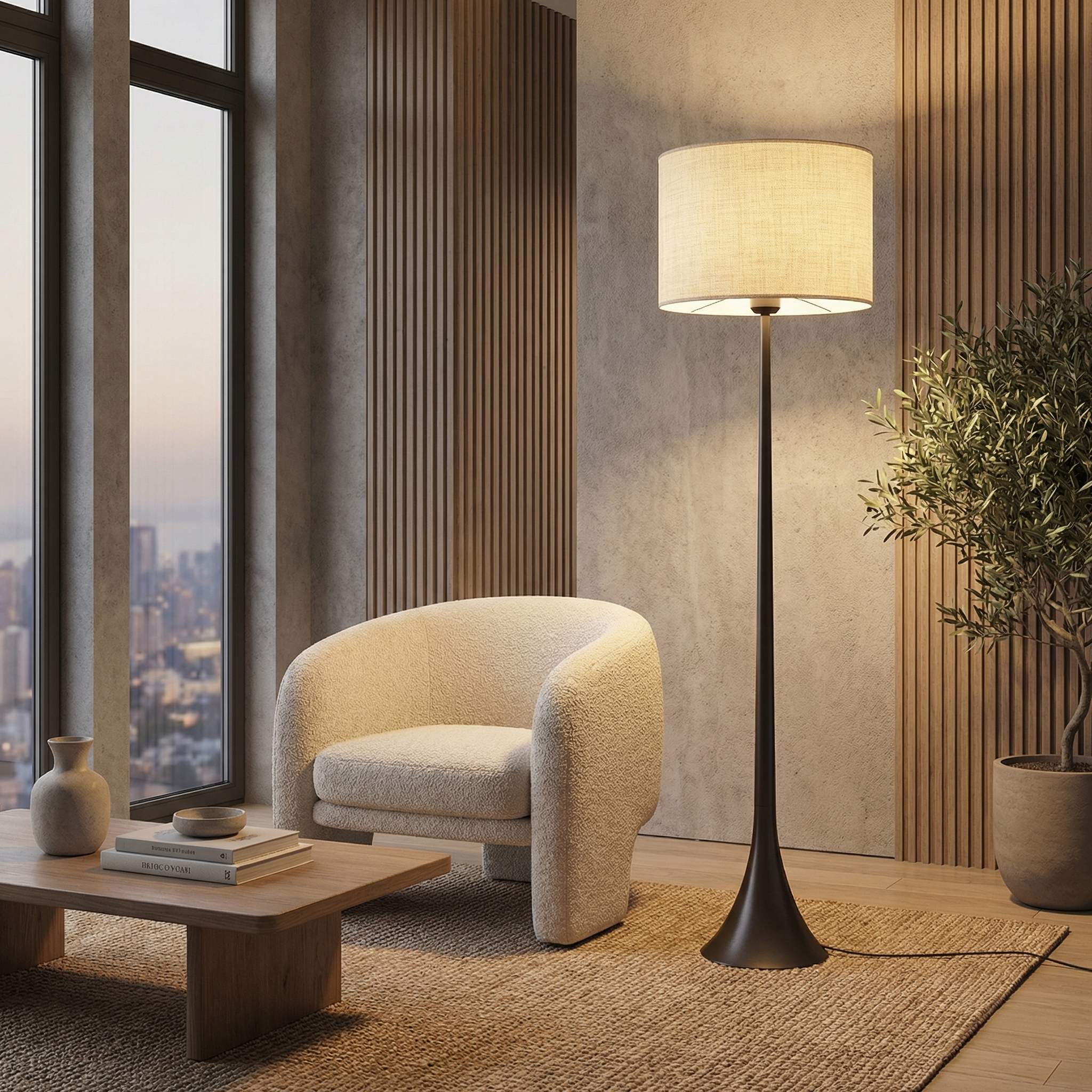 Lampadaire Anderos en Soie – Design Minimaliste
