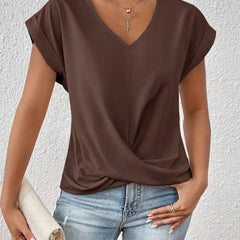 ELEGANTE T-SHIRT MET V-HALS VOOR VROUWEN
