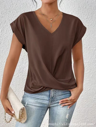 ELEGANTE T-SHIRT MET V-HALS VOOR VROUWEN