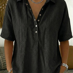 BLOUSE MET V-HALS EN KNOPEN VOOR VROUWEN