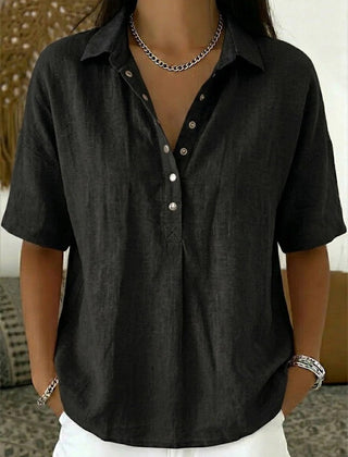 BLOUSE MET V-HALS EN KNOPEN VOOR VROUWEN