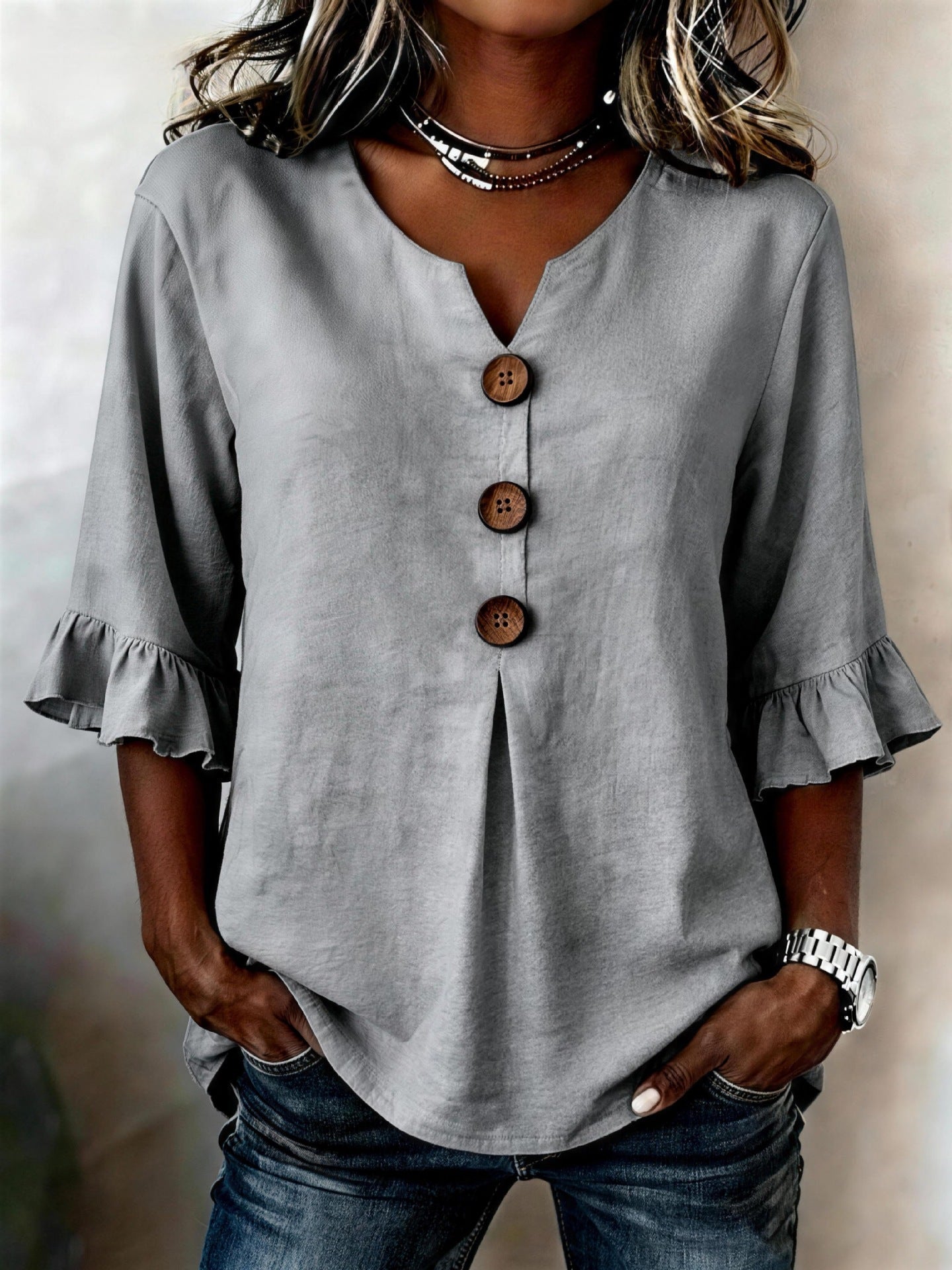 ROMANTISCHE BLOUSE MET RUFFLES VOOR VROUWEN