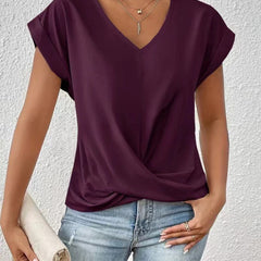 ELEGANTE T-SHIRT MET V-HALS VOOR VROUWEN
