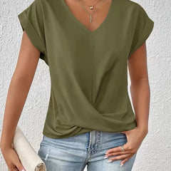 ELEGANTE T-SHIRT MET V-HALS VOOR VROUWEN