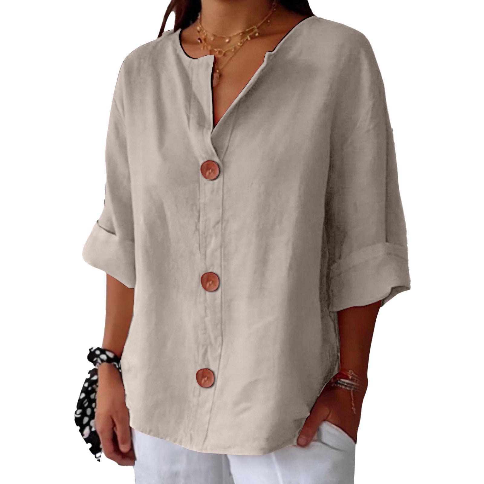 SHIRT MET V-HALS VOOR VROUWEN