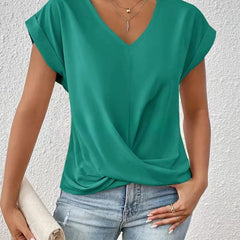 ELEGANTE T-SHIRT MET V-HALS VOOR VROUWEN