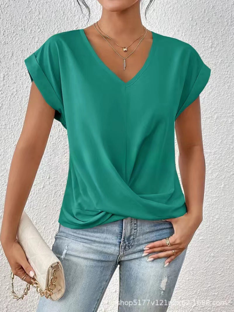 ELEGANTE T-SHIRT MET V-HALS VOOR VROUWEN