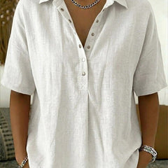 BLOUSE MET V-HALS EN KNOPEN VOOR VROUWEN