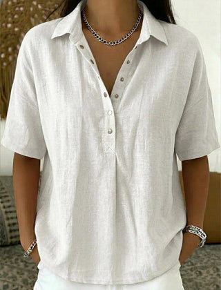 BLOUSE MET V-HALS EN KNOPEN VOOR VROUWEN