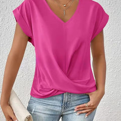 ELEGANTE T-SHIRT MET V-HALS VOOR VROUWEN