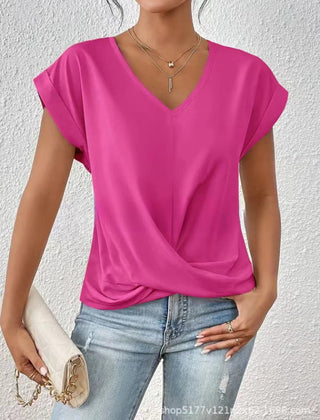 ELEGANTE T-SHIRT MET V-HALS VOOR VROUWEN