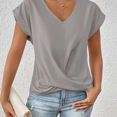 ELEGANTE T-SHIRT MET V-HALS VOOR VROUWEN