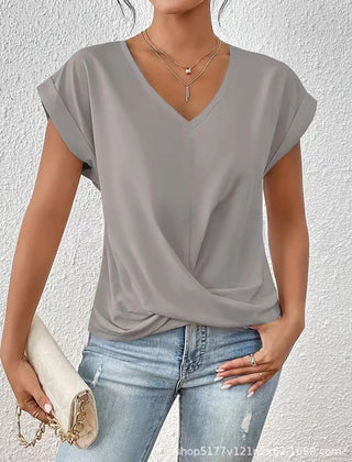 ELEGANTE T-SHIRT MET V-HALS VOOR VROUWEN