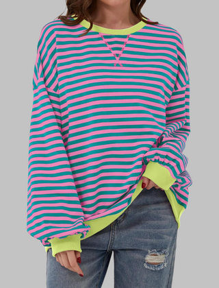 Marley | Oversize-Sweatshirt mit Retro-Streifenmuster