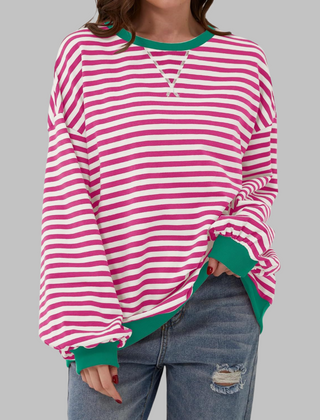 Marley | Oversize-Sweatshirt mit Retro-Streifenmuster